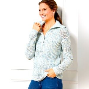 TALBOTS open stitch sailor collar sweater